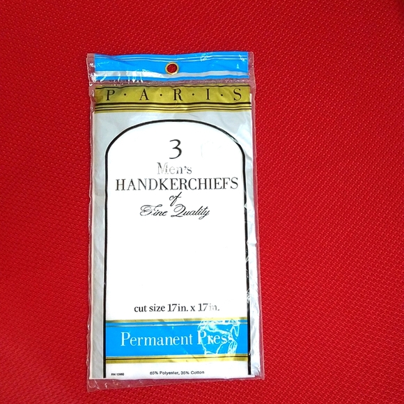 Vintage Paris 3 Men's Handkerchiefs NWT - Picture 5 of 5